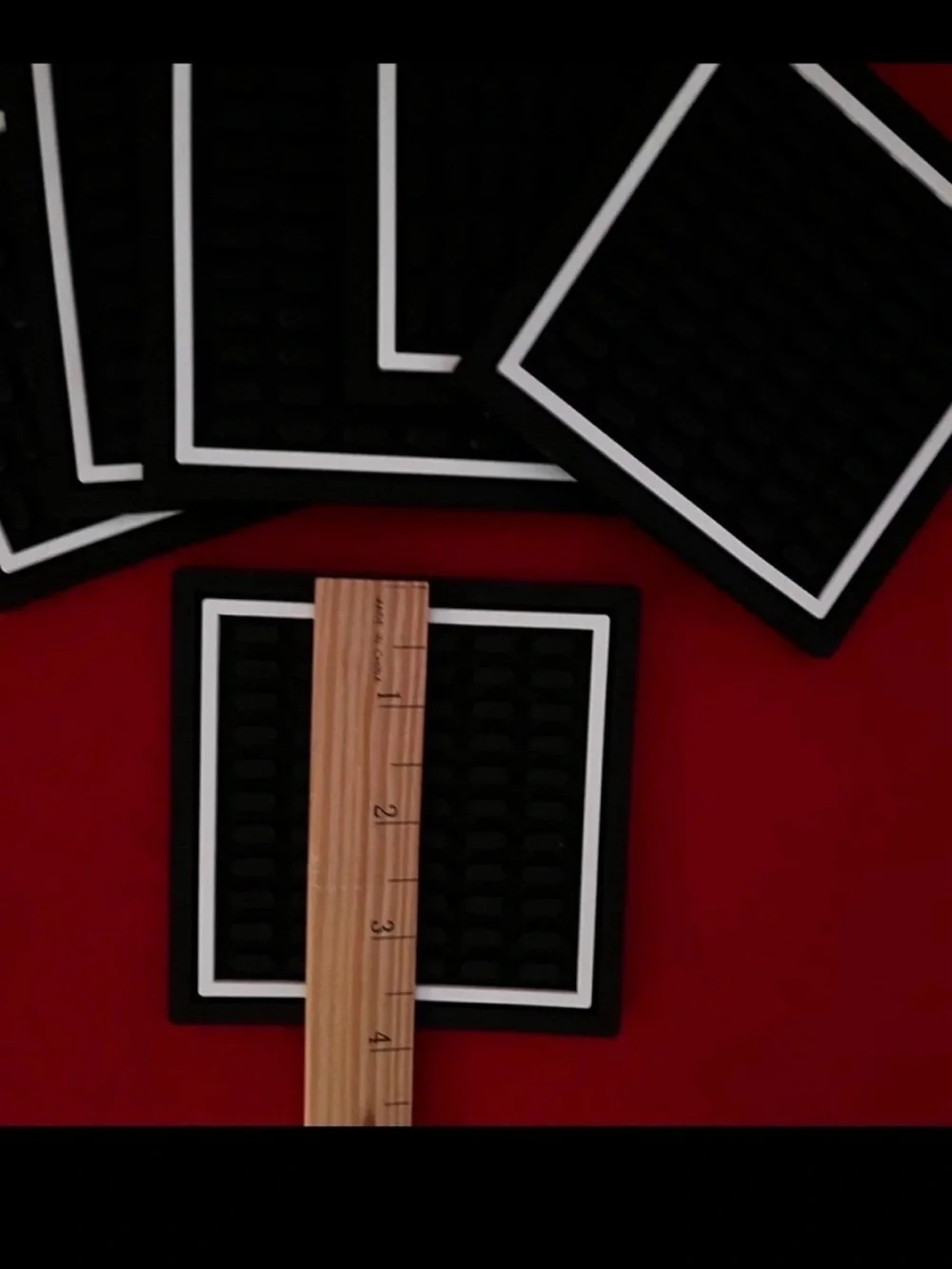 Classic Black White Border Coaster Set